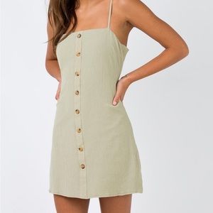 Sage Button Through Sundress